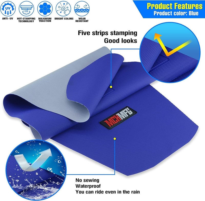 MCHMFG Universal Gripper Soft Seat Cover for All Bike Dirt Motorcycle MX Cross Enduro Blue - Image 3